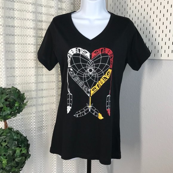 Native Apparel Tops - T-Shirt - S/S V-Neck | Black | Medium